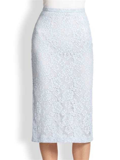 burberry prorsum blue lace pencil skirt|Womens Burberry blue Lace Pencil Skirt .